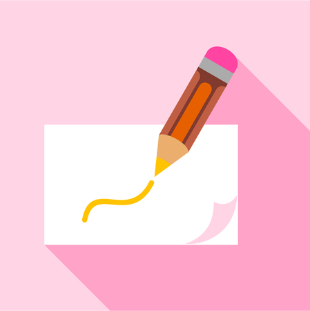 Pencil drawing icon, flat styleのイラスト素材