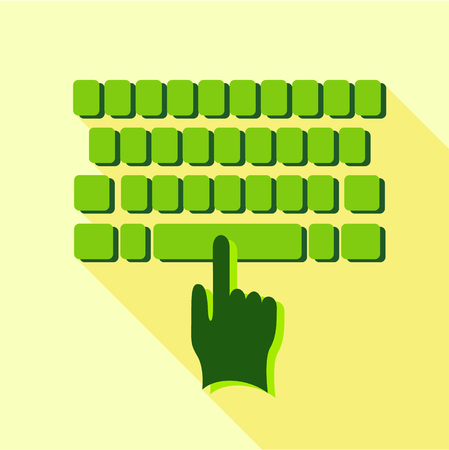 Tapping on the keyboard icon, flat styleのイラスト素材
