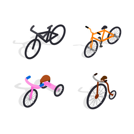 Bicycle Set for family ride.のイラスト素材