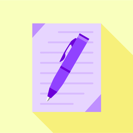 Pen writing icon, flat styleのイラスト素材