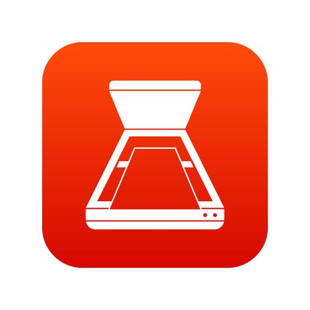 Open scanner icon digital redのイラスト素材