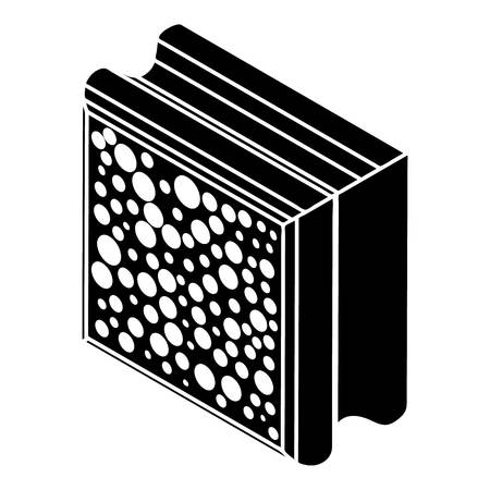 Glass construction block icon. Simple illustration of glass construction block vector icon for web design isolated on white backgroundのイラスト素材