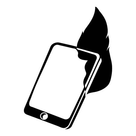 Fire smartphone icon, simple black styleのイラスト素材