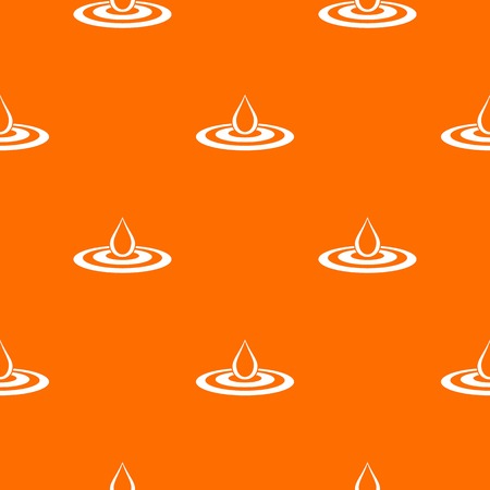 Water drop and spill pattern repeat seamless in orange color for any design. Vector geometric illustrationのイラスト素材