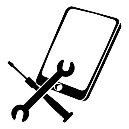 Repair smartphone icon. Simple illustration of repair smartphone vector icon for webのイラスト素材