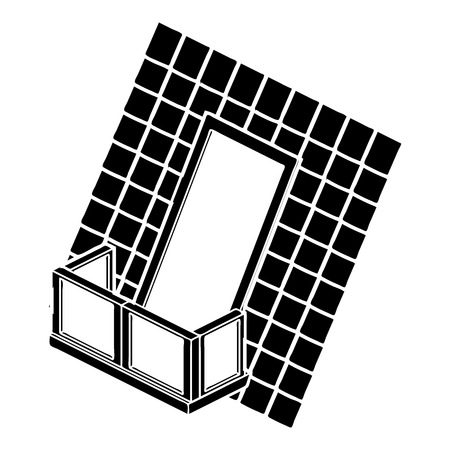 Balcony under roof icon, simple styleのイラスト素材