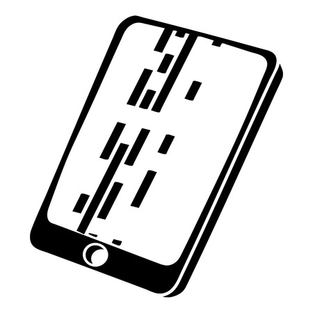 Dead pixel smartphone icon, simple black styleのイラスト素材