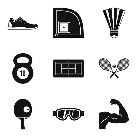 Preparation for championship icons set, simple styleのイラスト素材