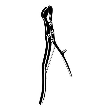 Surgical pliers icon. Simple illustration of surgical pliers vector icon for web design isolated on white backgroundのイラスト素材