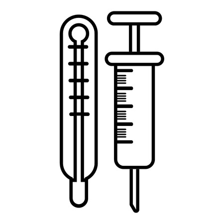 Thermometer syringe icon , outline styleのイラスト素材