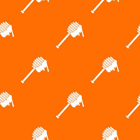 Honey spoon pattern repeat seamless in orange color for any design. Vector geometric illustrationのイラスト素材