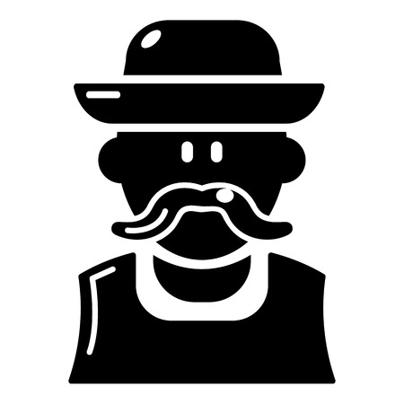Gardener man icon . Simple illustration of gardener man vector icon for web design isolated on white backgroundのイラスト素材