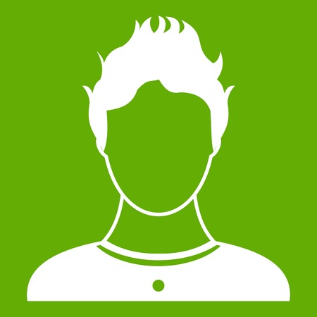 User icon white isolated on green background. Vector illustrationのイラスト素材