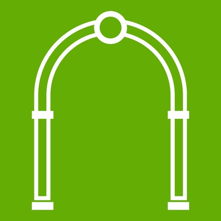 Arch icon white isolated on green background. Vector illustrationのイラスト素材