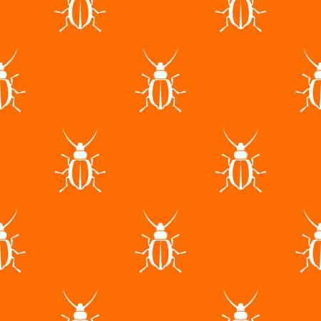 Beetle pattern repeat seamless in orange color for any design. Vector geometric illustrationのイラスト素材