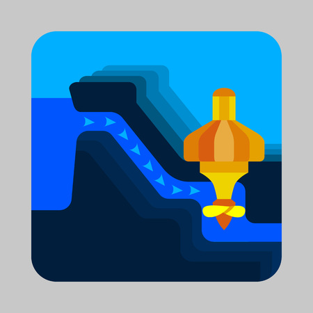 Water energy concept background. Cartoon illustration of water energy vector concept background for web designのイラスト素材