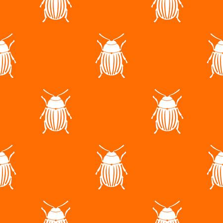 Colorado potato insect pattern repeat seamless in orange color for any design. Vector geometric illustrationのイラスト素材
