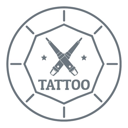 Tattoo art logo, simple gray styleのイラスト素材