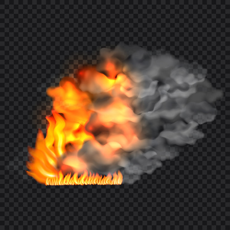 Fire and smoke concept background, realistic styleのイラスト素材