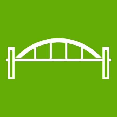 Bridge icon white isolated on green background. Vector illustrationのイラスト素材