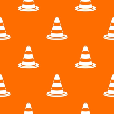 Traffic cone pattern repeat seamless in orange color for any design. Vector geometric illustrationのイラスト素材