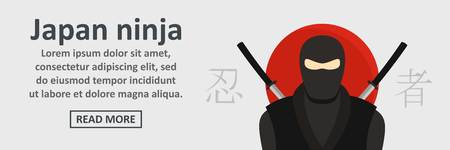 Japan ninja banner horizontal conceptのイラスト素材