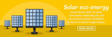 Solar eco energy banner horizontal concept