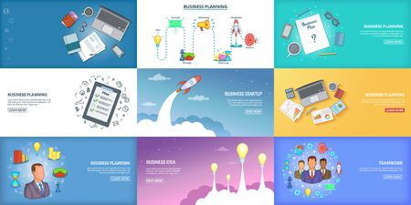 Business banner set template, cartoon styleのイラスト素材