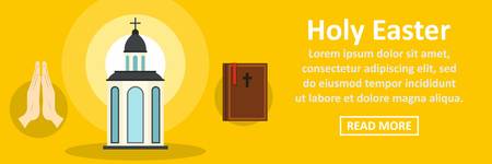Holy Easter banner horizontal conceptのイラスト素材