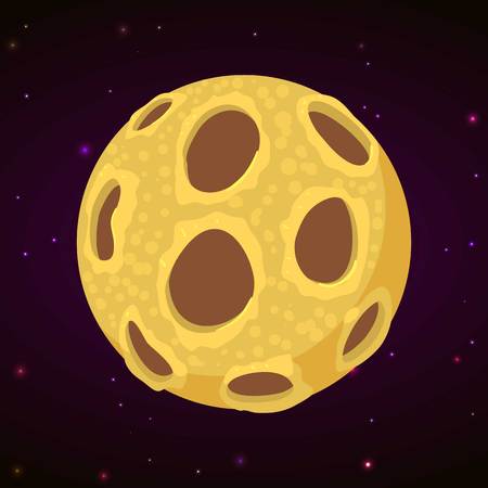 Fantastic planet concept background, cartoon style