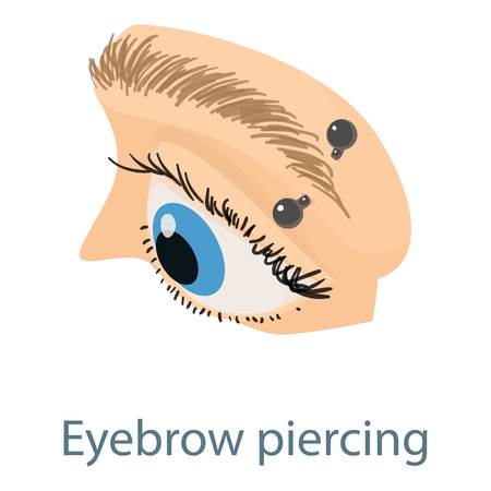 Eyebrow piercing icon. Isometric illustration of eyebrow piercing icon for webのイラスト素材
