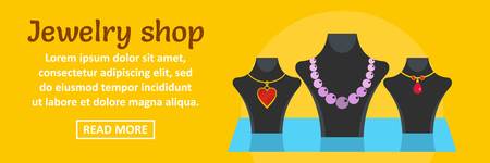 Jewelry shop banner horizontal concept. Flat illustration of jewelry shop banner horizontal vector concept for web designのイラスト素材