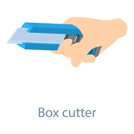 Stationery knife icon. Isometric illustration of stationery knife icon for webのイラスト素材