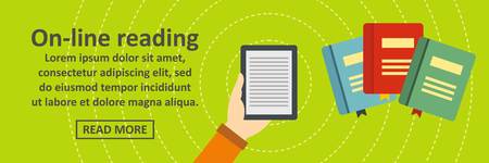 Online reading banner horizontal conceptのイラスト素材
