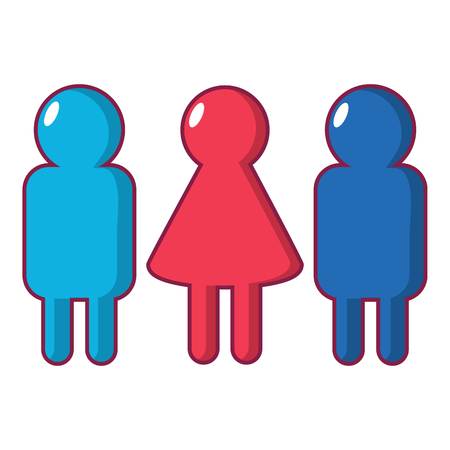 Girl boy icon, cartoon styleのイラスト素材