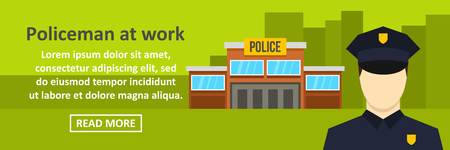 Policeman at work banner horizontal conceptのイラスト素材