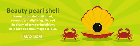 Beauty pearl shell banner horizontal conceptのイラスト素材