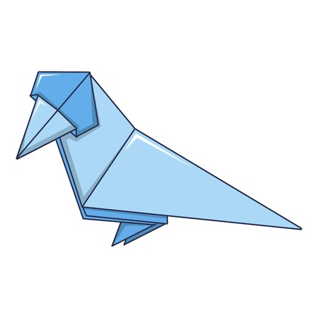 Origami bird icon, cartoon styleのイラスト素材