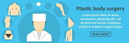 Plastic body surgery banner horizontal concept. Flat illustration of plastic body surgery banner horizontal vector concept for web designのイラスト素材