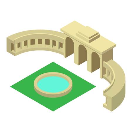 Triumphal arch belgium icon. Isometric illustration of triumphal arch belgium icon for webのイラスト素材