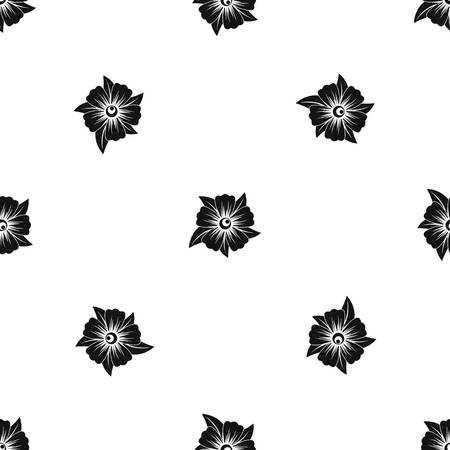 Flower pattern repeat seamless in black color for any design. Vector geometric illustrationのイラスト素材