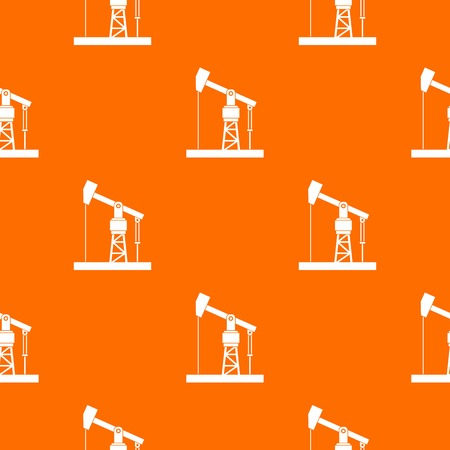 Oil pump pattern repeat seamless in orange color for any design. Vector geometric illustrationのイラスト素材