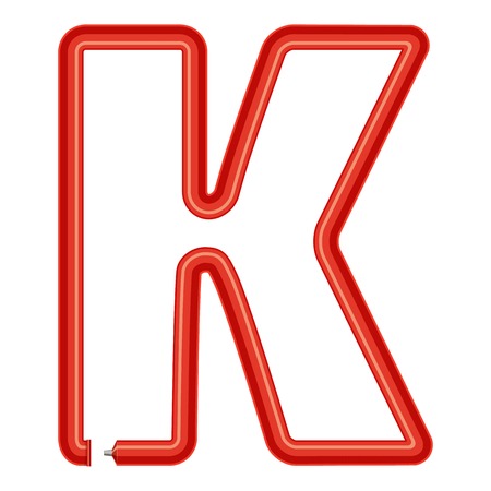 Letter k plastic tube icon. Cartoon illustration of letter k plastic tube vector icon for webのイラスト素材