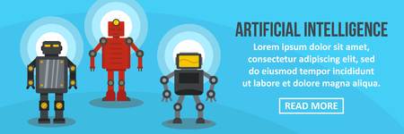 Artificial intelligence banner horizontal concept. Flat illustration of artificial intelligence banner horizontal vector concept for web designのイラスト素材