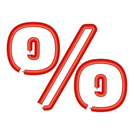 Sign percent plastic tube icon. Cartoon illustration of letter percent plastic tube vector icon for webのイラスト素材