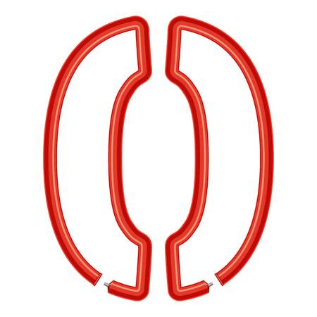 Sign parenthesis plastic tube icon. Cartoon illustration of sign parenthesis plastic tube vector icon for webのイラスト素材