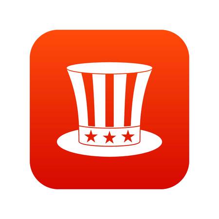 Uncle sam hat icon digital red for any design isolated on white vector illustrationのイラスト素材