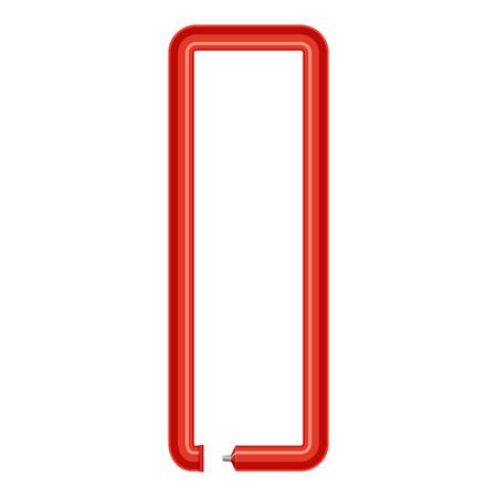 Letter i plastic tube icon. Cartoon illustration of letter i plastic tube vector icon for webのイラスト素材