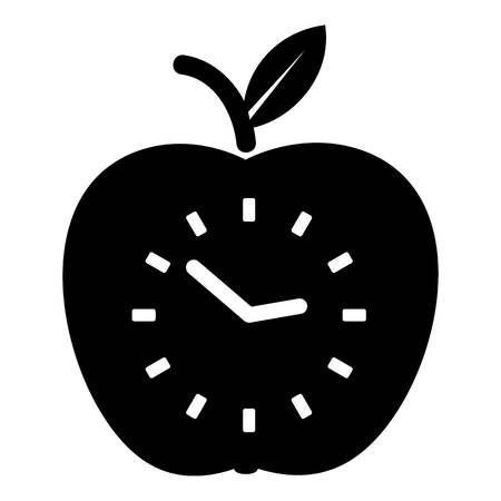 Time apple icon, simple black styleのイラスト素材
