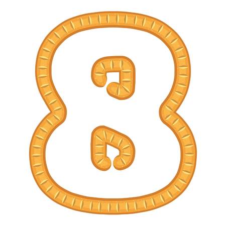 Number eight bread icon. Cartoon illustration of number eight bread vector icon for webのイラスト素材
